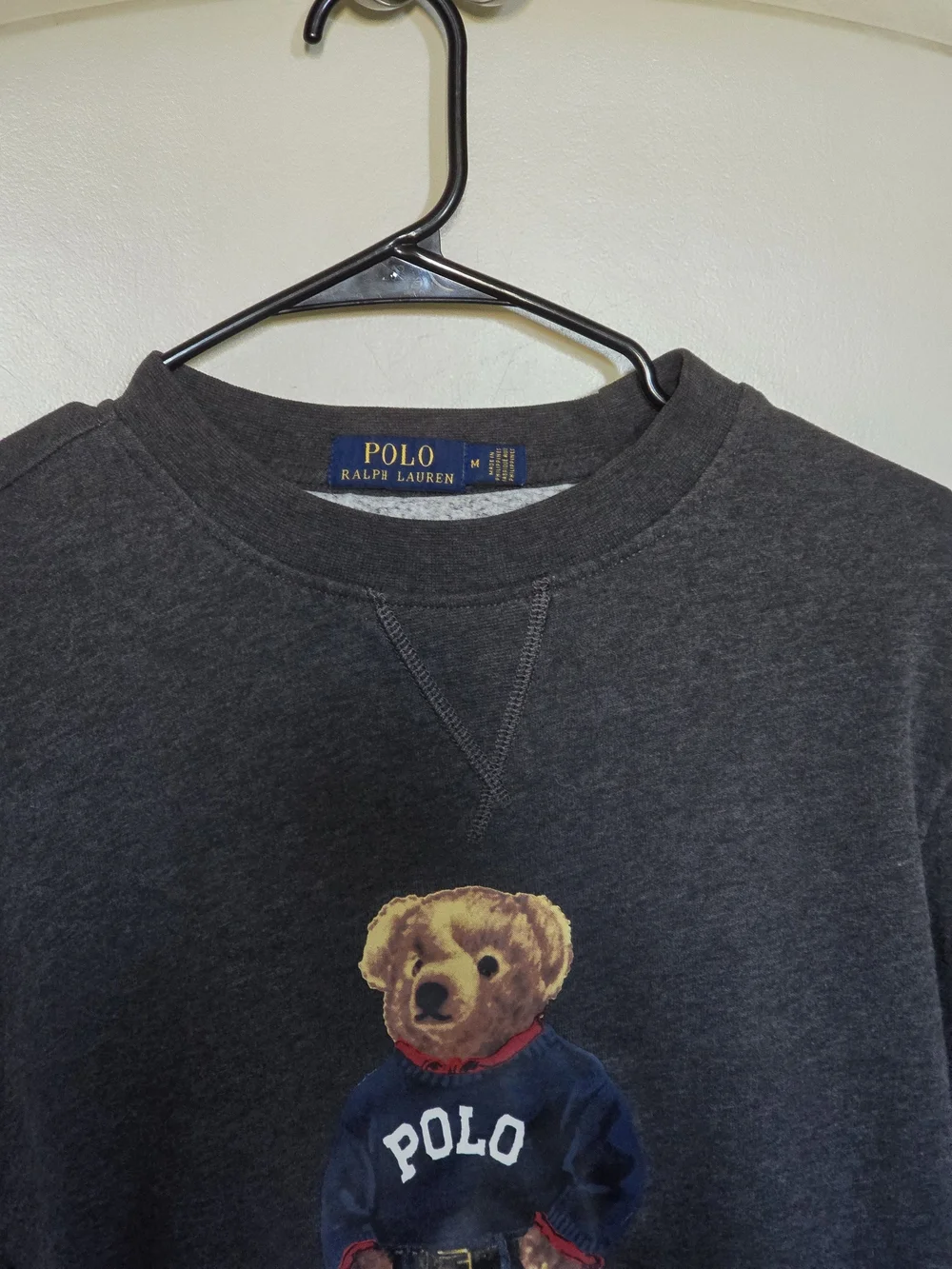 Polo by Ralph Lauren Charcoal Crewneck Sweatshirt with Polo Bear Graphic